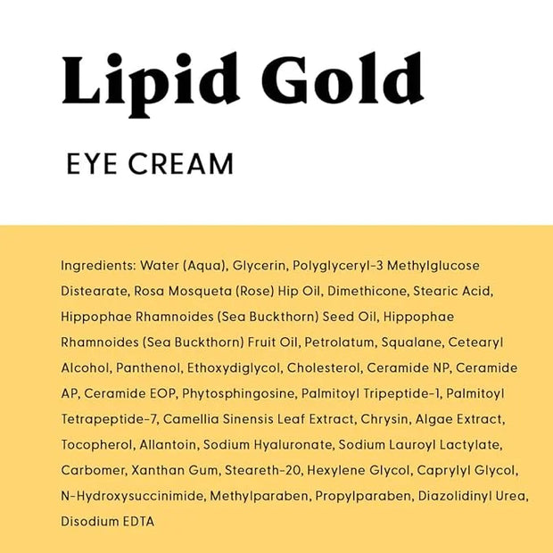Stratia Lipid Gold Eye Cream Moisturizer and Anti-Aging Skincare for Dark Circles, Fine Lines, Wrinkles, and Under-Eye Bri...