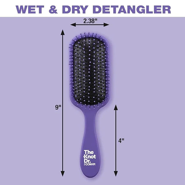 The Knot Dr. hair brush by Conair - Detangling hair brush - Removes Knots and Tangles in wet or dry hair - curly hair brus...