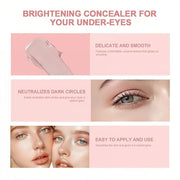 4 Colors Under Eye Brightener, Conceal & Brighten Dark Circles, Nourishing Waterproof Under Eye Cream Pot Concealer Full C...