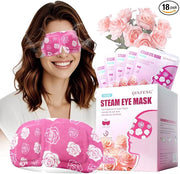 18 Packs Heated Steam Eye Mask for Sleeping Rest Self-Heating Eye Mask for Dry Eyes Boasting 40 Minute Heating Warm Compre...