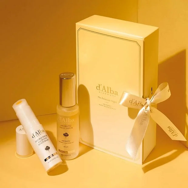 d'alba Piedmont White Truffle Vegan Holiday Gift Set, First Aromatic Spray Serum & All In One Multi Balm, Suitable for All...