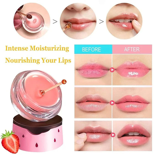 Bee Lip Balm Honey Pot, Strawberry