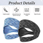 2Pcs VR Face Mask, Adjustable VR Sweat Band Breathable Eye Face Cover for Most VR Devices (Black/Blue) - Product Image