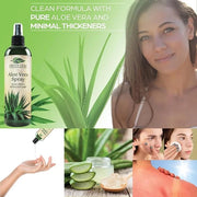 Aloe Vera Spray for Hair | Travel Size | Skin & Face Moisturizer |Fast Absorption| After Sun Care, Sunburn Relief & |3.3oz...