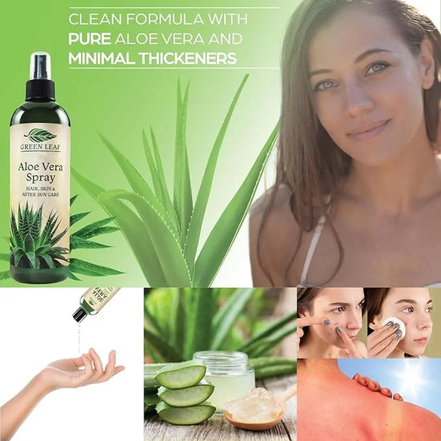 Aloe Vera Spray for Hair | Travel Size | Skin & Face Moisturizer |Fast Absorption| After Sun Care, Sunburn Relief & |3.3oz...