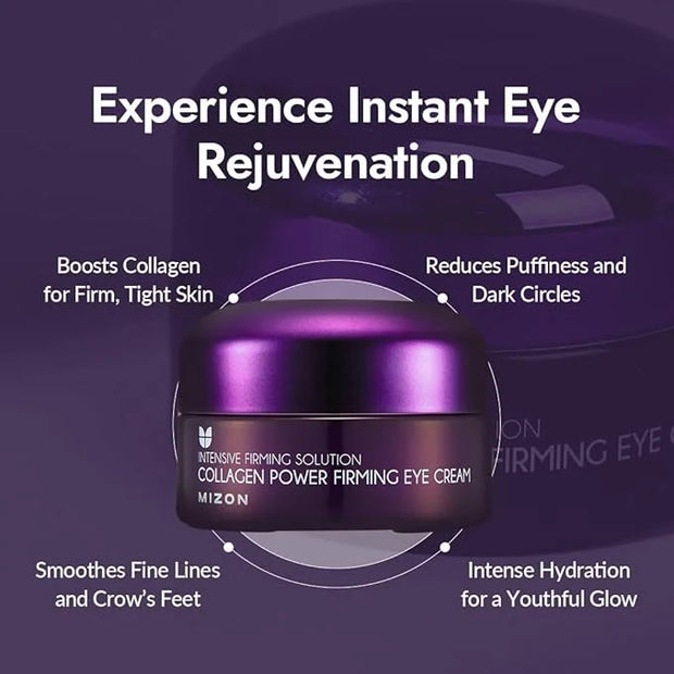 MIZON Collagen Power Firming Eye Cream, Collagen, Anti-wrinkle, elastin booster, Moisturizing, skin elasticity with Hyalur...
