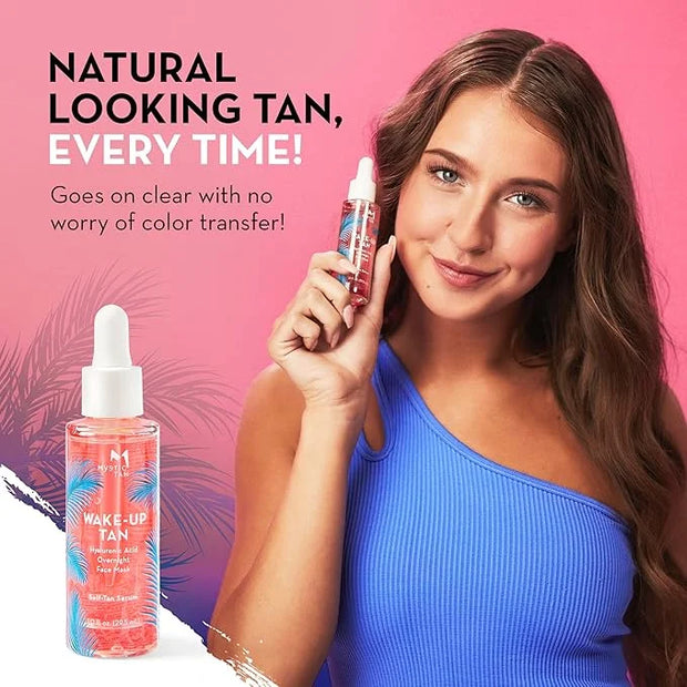 Mystic Tan Self Tanning Bundle: Wake-Up Tan Self Tan Water Mousse + Wake-Up Tan Hyaluronic Acid Serum for Face + Self Tan ...