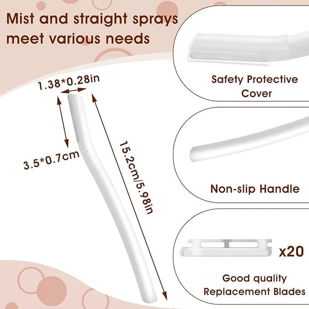 Dermaplaning Kit with 20pcs Blade Refills Exfoliating Facial Razor for Women Dermaflash Replacement Blade Dermaplaning Too...