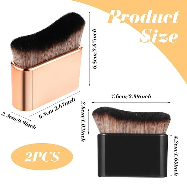 2 Pcs Self Tanning Brush Sunless Body Tanner Brushes Fake Tan Leg Makeup Foundation Brush Fine Cosmetic Application Tool f...