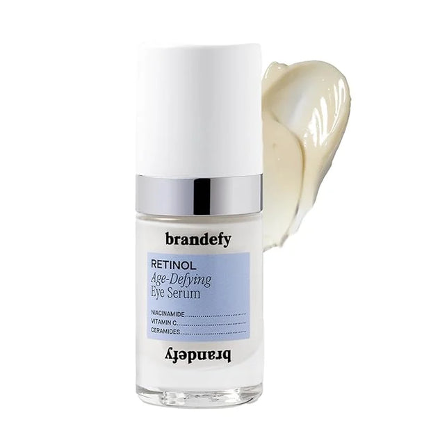 Brandefy Retinol + Niacinamide Anti-Aging Eye Serum - Under Eye Cream for Dark Circles and Wrinkles - Peptide, Caffeine, V...