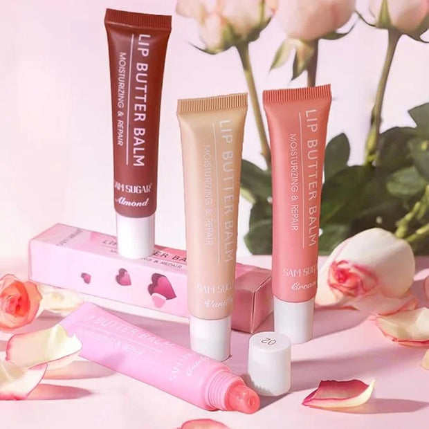 5 Colors Lip Balm Butter,Hydrating Lip Gloss Set,Plumping Lip Glow Oil,Nourishing Lip Care Repair Lip Mask with Natural In...