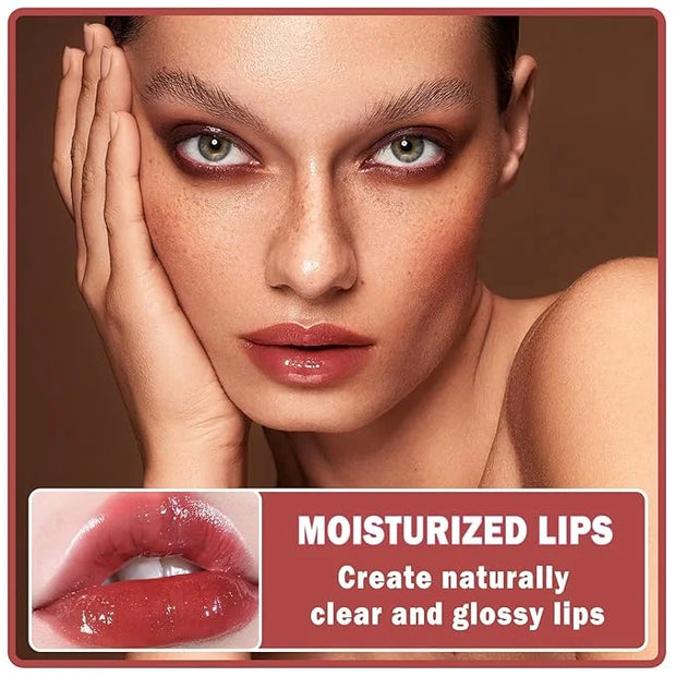 Plumping Lip Oil Lip Glow Oil Lip Gloss Oil Lip Stain Long Lasting Hydrating Non-sticky Big Brush Head Glitter Shine Clear...