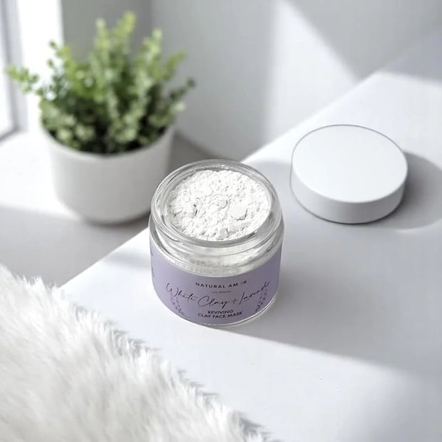 Natural Amor- Lavender Spa Gift Set-6pc Handmade Bath Gift for Women or Men including Body Butter, Natural Clay Mask, Bath...