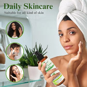 Organic Aloe Vera Gel with Tea Tree Oil for Face & Body, Freshly-cut Aloe Vera Gel Ideal for Skin, Scalp, & Hair Hydration...