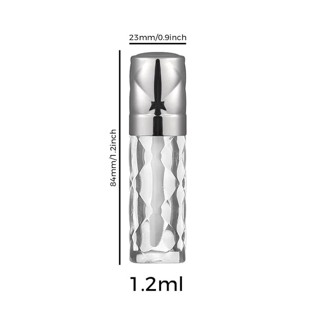 silver Empty lip gloss tubes with wand prismatic Lipgloss tube containers for lip oil packing - Product Image