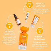 Glow Heroes Skincare Giftset - A Trio with Vitamin C Serum 30ml, Eye Cream 15ml & Body Cream 50ml - Rejuvenate - Vegan & C...