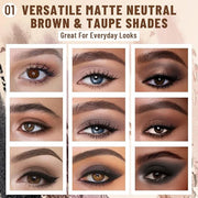 2PCS 6 Colors Mini Naked Eyeshadow Palette Makeup with Brush Set Neutral Nude Eye Shadow Pink & Brown Matte Shimmer Make U...