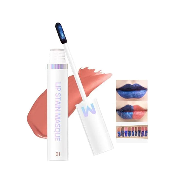 Matte Lip Gloss Peel Off Masque - Peel Off Lip Stain Tattoo, Peachy Rose Peel Off Lip Tint，Long Lasting Waterproof Transfe...