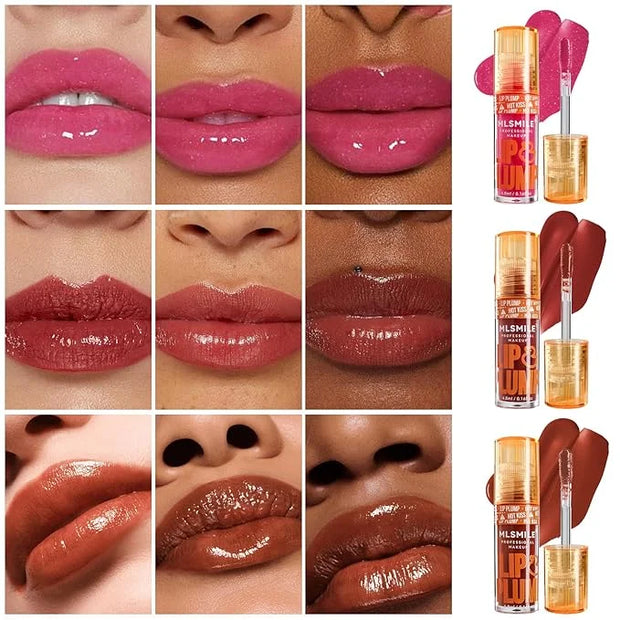 6 Colors Duck Lip Plumper Gloss,High Pigment Plumping Lip Gloss,Hydrating Lip Glow Oil, Lip Balm for women, Vegan Lip Make...