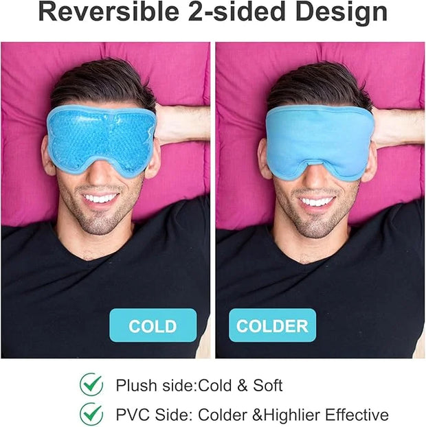 2 Pcs Gel Eye Mask Cooling Ice Eye Puffy Masks Reusable Hot Cold Compress Eyes Mask for Men Women Dry Itchy Eyes Bags Puff...