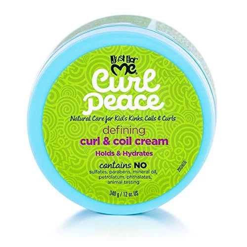 Just For Me Curl Peace Defining Curl & Coil Cream (3 Pack) - Holds & Hydrates, Contains Flaxseed, Avocado Oil & Black Cast...