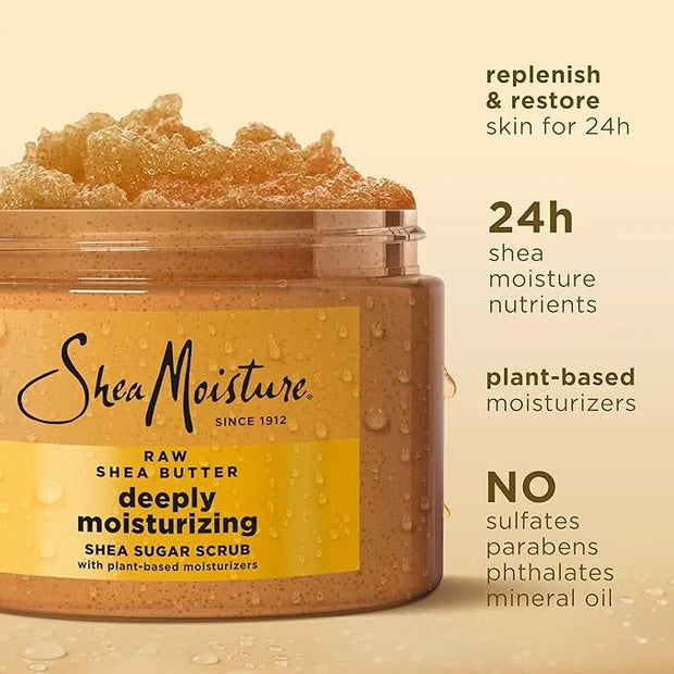 SheaMoisture Shea Sugar Body Scrub For Moisturize And Restore Dry Skin Raw Shea Butter Deeply Moisturizing Body Scrub With...