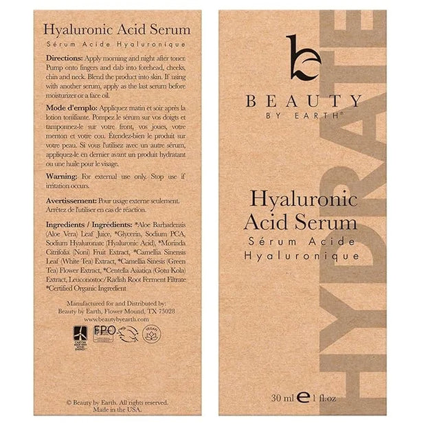 Hyaluronic Acid Serum for Face - USA Made with Natural & Organic Ingredients, Hydrating Anti Aging Face Serum, Softens and...