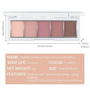 5 Colors Matte Eyeshadow Makeup Palette,Nude Pink Lavender Taupe Highly Pigmented Natural Neutral Eye Shadow Palette,Long ...