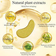 Under Eye Patches(24K Gold 30 Pairs), Gel Eye Mask for Reduce Dark Circles, Puffy Eyes,Undereye Bags, Wrinkles,-with Hyalu...