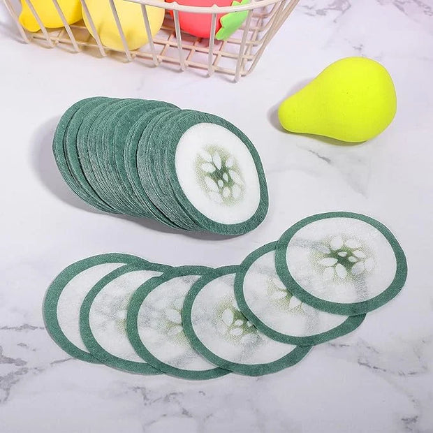 100pcs Under Eye Pads Disposable Cucumber Print Non-Woven Eye Patches Eyelash Pad DIY Eye Care Tool for Home Travel and Sa...