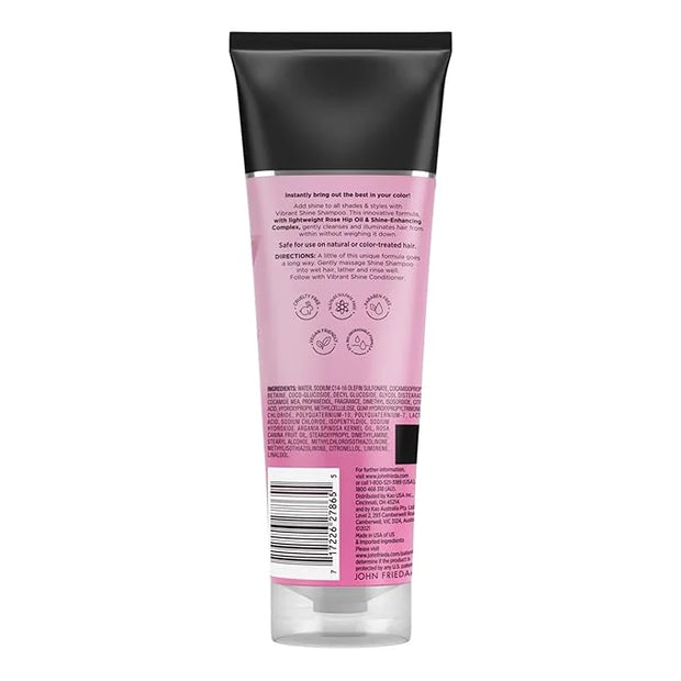 John Frieda Vibrant Shine, Shampoo, Hydrating Shampoo with Rosehip Oil for Glossy & Shiny Hair, Enhances Shine for Radiant...