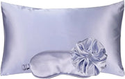 Vegan Silk Sleep Set, Silky Pillowcase with Large Scrunchie and Eye Mask for Hair and Skin, Self Care Essential Satin Nigh...