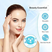 Cold Face Eye Masks Ice Face Mask Hot Cold Compress For Dark Circles, Puffiness, Migraines, Headache, Stress, Redness, Coo...