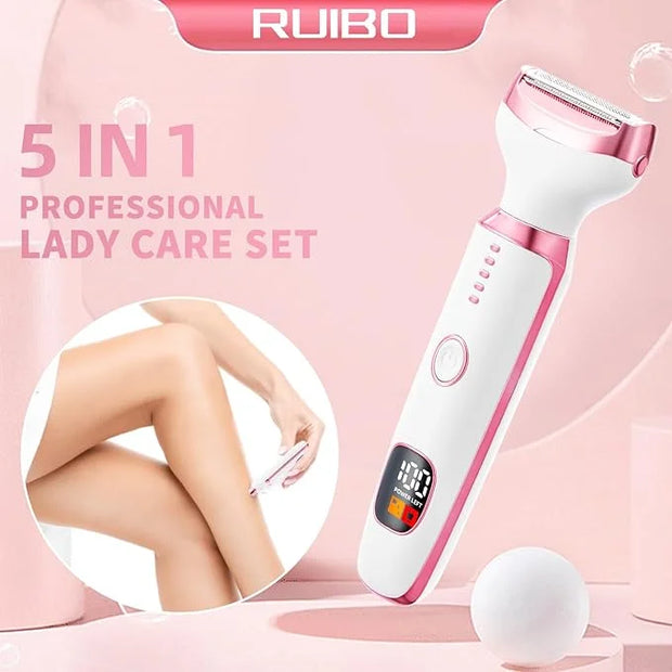 Electric Razors Shavers for Women, Bikini Trimmer 5 in 1 Electric Shaver Razor for Women Wet/Dry Face Razors for Face Nose...