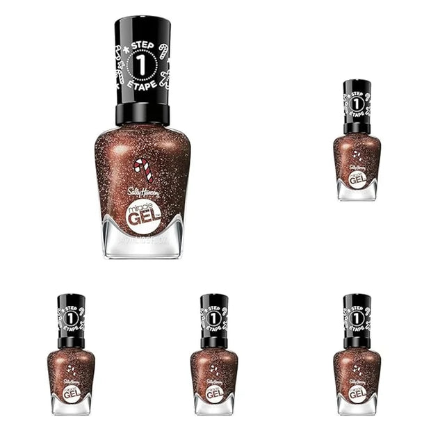 Sally Hansen Miracle Gel™, Holiday Dreams Crumb True, Long Lasting, Gel-Like Formula, No UV Lamp Needed, Brown Glitter Nai...