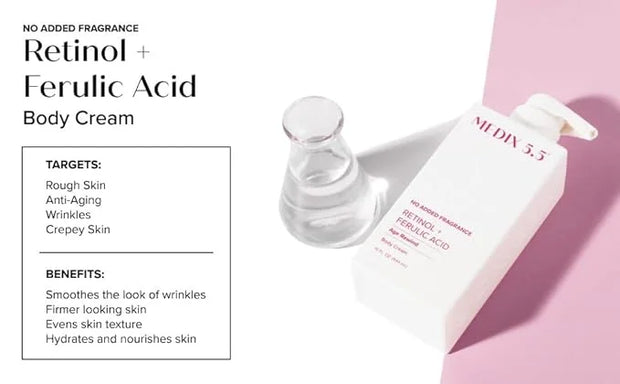 MEDIX Fragrance Free Retinol Body Lotion Crepey Skin Care Treatment | Firming Body & Face Moisturizer | Anti Aging Retinol...