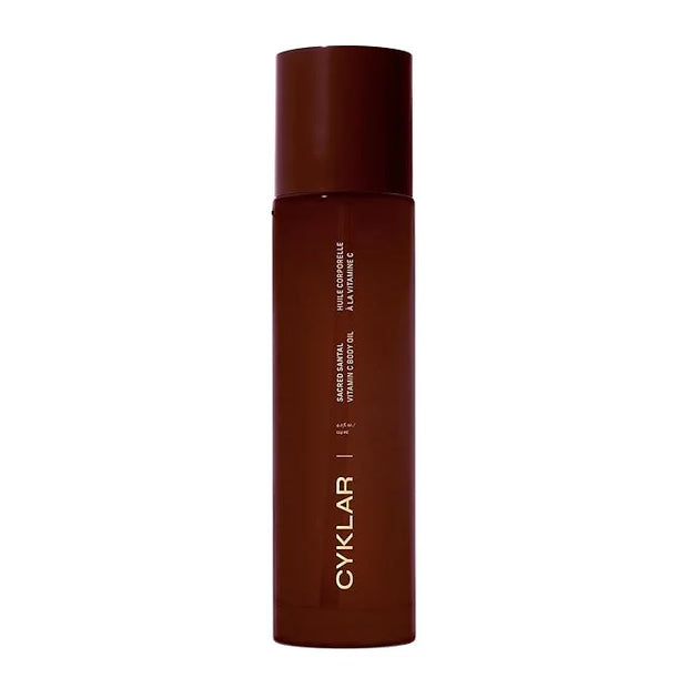 Vitamin C Body Oil for Women and Men. Moisturizing Sacred Santal Scented Body Serum for Glowing Skin. Nourishing, Hydratin...
