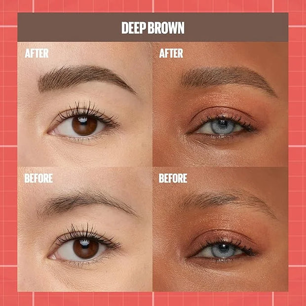 Maybelline Build-A-Brow 2-in-1 Brow Pen and Sealing Eyebrow Gel, Eyebrow Makeup for Real-Looking, Fuller Brows, Deep Brown...