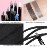evpct Pearl Black Shimmer Cream Eye Shadow Brightener Sticks Set for Eyes, Black Shimmery Matte Pencil Eye shadow Applicat...