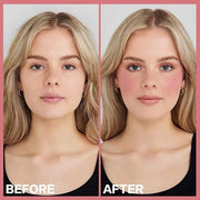 2Pcs Cream Blush Makeup Stick,Monochromatic Multi-Stick Face Blush for Cheek,Lip and Eye,Matte and Dewy Finish for Long We...