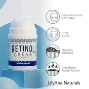 LilyAna Naturals Anti Aging Retinol Cream and Eye Cream Bundle 1.07 oz - Retinol Moisturizer for Face and Under Eye Cream ...