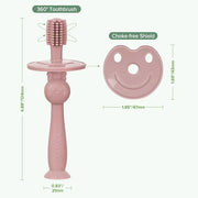 haakaa 360° Baby Toothbrush with Suction Base - Gentle Cleaning for Infant Self-Brushing Training, Food-Grade Silicone, Ad...