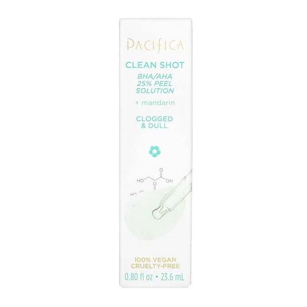 Face Serum by Pacifica - Clean Shot AHA-BHA 25% Peel Solution with Glycolic & Salicylic Acid – Exfoliating Facial Peel wit...