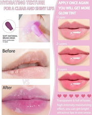 Glow Reviver Lip Oil Moisturizing Lip Gloss for Dry Lips, Clear Lip Oil with Plumping, Hydrating Effects, Women's Makeup G...