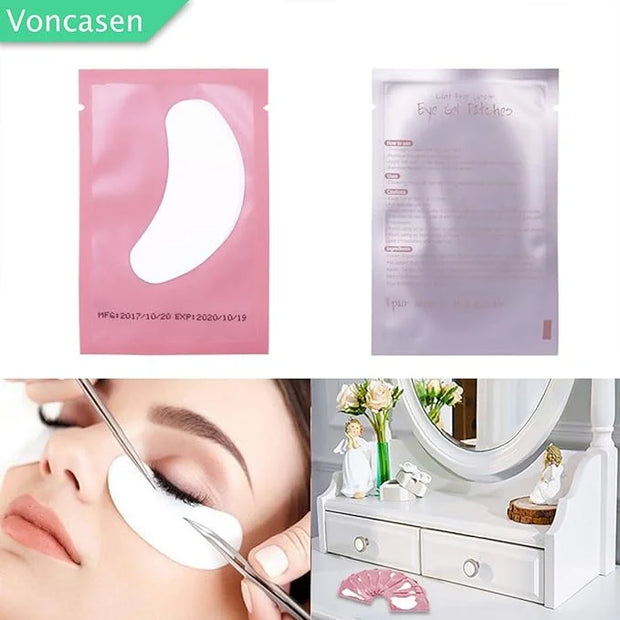 100 Pairs Set Gel pads for eyelash extensions, Comfy and Cool Under Eye Pads for Eyelash Extensions Eye Patches Beauty Too...