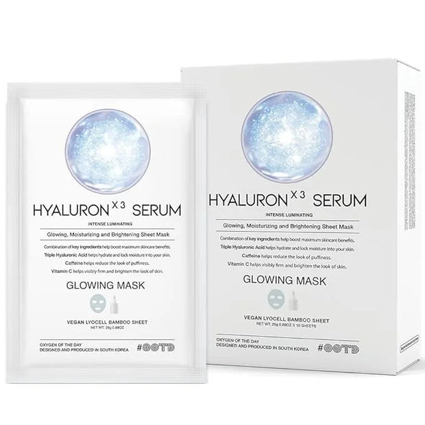 Triple Hyaluron Hydrating Mask for Dry and Sensitive Skin, Anti Aging, Tightening and Moisturizing, Korean Vegan Beauty, H...