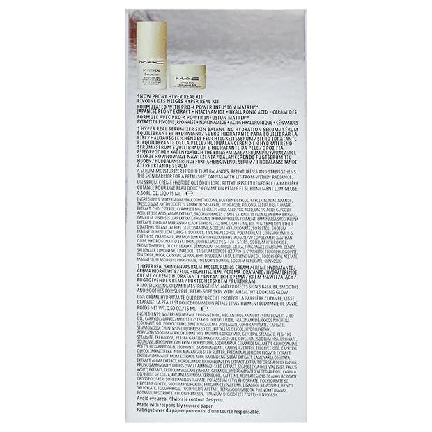 Bizzare Blizzard Snow Peony Hyper Real Kit by MAC for Women - 2 Pc 0.5oz Hyper Real Serum, 0.5oz Hyper Real Cream - Produc...