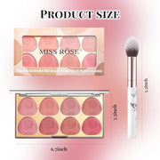 8 Colors Blush Palette, Smooth Blendable Powder Blush, Buildable Facial Cheek Blusher, Matte Blush Palette Makeup For Wome...