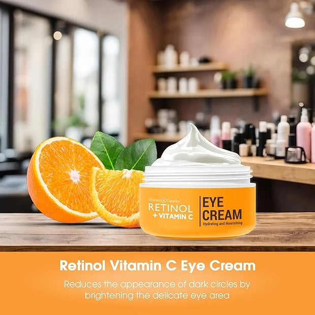 Retinol + Vitamin C Eye Cream - Anti-Aging, Dark Circle & Puffiness Treatment for Smooth, Firm Skin - Hydrating & Nourishi...
