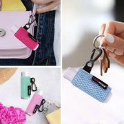 3PCS Lip Balm Holder Sleeves Keychain Sleeves(Black/Brown/Blue)